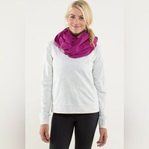 Lululemon Vinyasa Scarf Wrap Pink/Black Stripes EUC